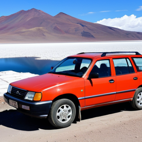 **

"A reliable rental car parked in front of a Bolivian landmark, like the Salar de Uyuni or Lake Titicaca. The car is fully visible, showcasing its model and condition. In the background, depict the natural beauty of Bolivia. safe for work, appropriate content, fully clothed, family-friendly, perfect anatomy, correct proportions, natural pose, professional photography, high quality"

**