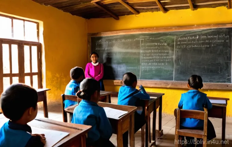 볼리비아의 교육 시스템 - **Prompt 1: Rural Bolivian Education - Seeds of Hope**
A bright, hopeful scene depicting a rural...