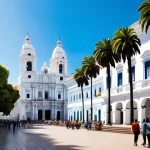 Home 18 수크레의 식민지 건축물 - **Image Prompt 1: The Grandeur of Sucre's White Central Plaza**
A vibrant, sun-drenched scene of...