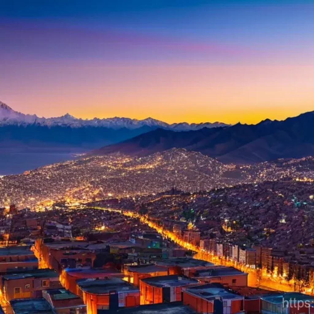 라파스 여행 추천 코스 - **Image Prompt 1: La Paz, the Sky-Touching City at Sunset**
"A breathtaking panoramic view of La...