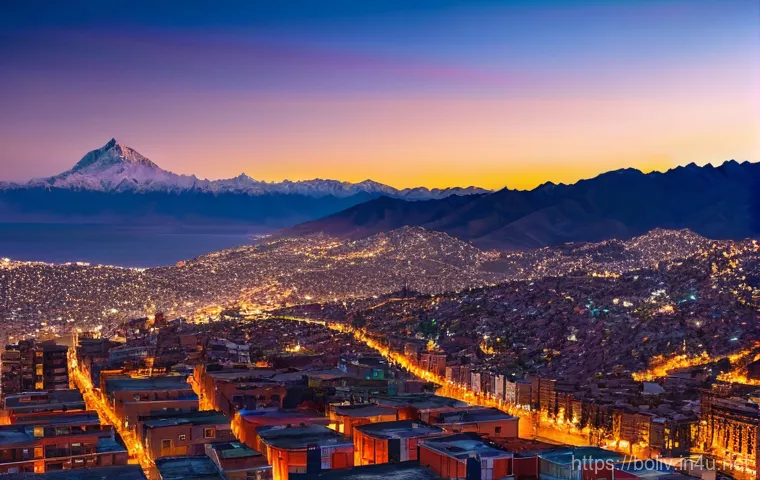 라파스 여행 추천 코스 - **Image Prompt 1: La Paz, the Sky-Touching City at Sunset**
"A breathtaking panoramic view of La...