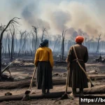 Home 19 볼리비아에서 발생한 주요 재난 - **Bolivian Wildfire Aftermath: Resilience in Santa Cruz**
A poignant scene depicting the afterma...